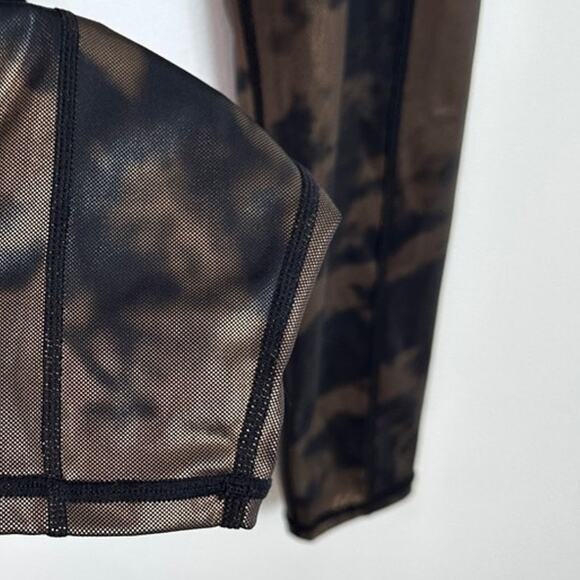 Zyia Bronze Hendrix Legging Metallic Pocket Drawstring Luxe 7/8 Athletic Active - Picture 6 of 7